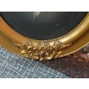 Image 2 : 25" x 19" Antique Oval Bent Glass Ornate Picture Frame With Original Portrait In Place - See PIcs