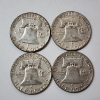 Image 2 : Four 1952 United States 90% Silver Franklin Half Dollars - FV: $2.00