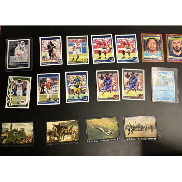 Football Cards 2024 Rookies (12) -On Guard The Heritage Collection - 4 Cards -1 Chinese Pokémon Card