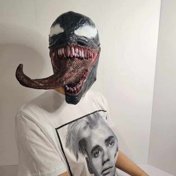 Marvel Venom Deluxe Latex Cosplay Costume Mask With Extended Tongue