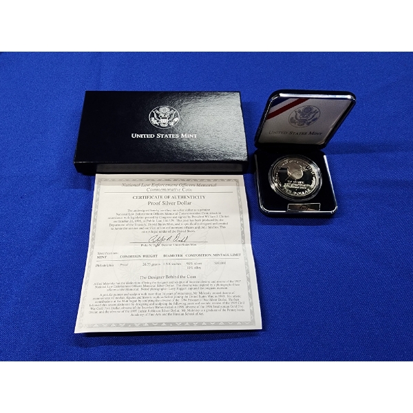 National Law Enforcement Officers Memorial Commemorative Coin 90% Fine Silver Proof Coin 