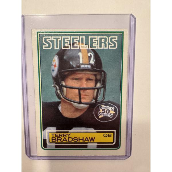 1983 Topps Terry Bradshaw Football Card In Protective Holder - Mint Condition