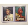 Image 1 : 1952 Mantle & Mays Topps Throwback Baseball Cards In Protective Holders - Mint Condition