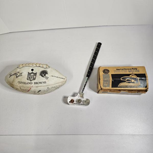 Vintage Lot ft. Souvenir Football, Novelty Putter, And Travel Iron