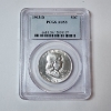Image 1 : 1963-D Franklin Half Dollar Graded by PCGS AU58 - 90% U.S. Silver Coin 