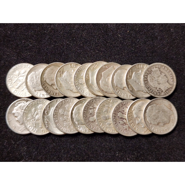 $2 Face Value in Assorted 90% Silver Dimes