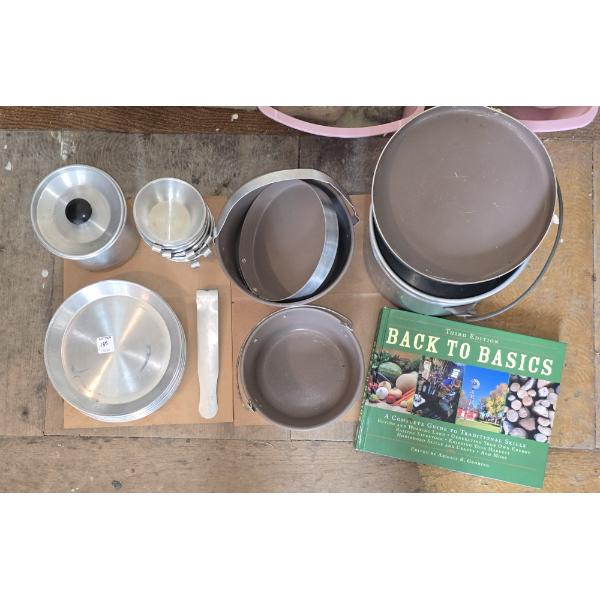 Set of Camping Cookware with Plates, Bowls, Pots and More