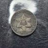 Image 1 : Silver 1853 3c Piece - Circulated Condition