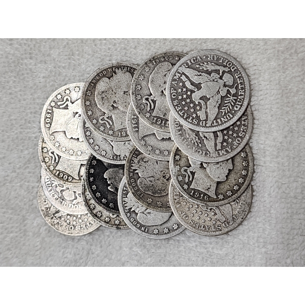 $4.00 Face Value in Assorted 90% Silver Barber Quarters
