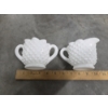 Image 4 : Vintage Pair Of Fenton White Milk Glass Hobnail Creamer & Sugar Servers