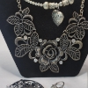 Image 3 : Lot of Assorted Silver-Tone Jewelry Items & "B" Compact Mirror