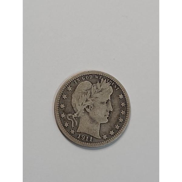 United States 1911 Barber 90% Silver Quarter - Incredible Condition!