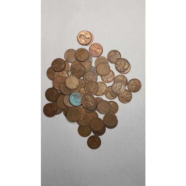 Collection Of Assorted Years/Mint Marks Wheat & Copper Lincoln Memorial Cents - Face Value: $0.65