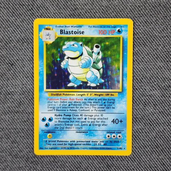 Blastoise 2/102 Holo Rare Vintage Base Set Pokemon Trading Card 