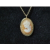 Image 4 : Vintage Krementz 14K Gold Overlay Shell Cameo Necklace w/ Box and Info Card - 18in Chain 