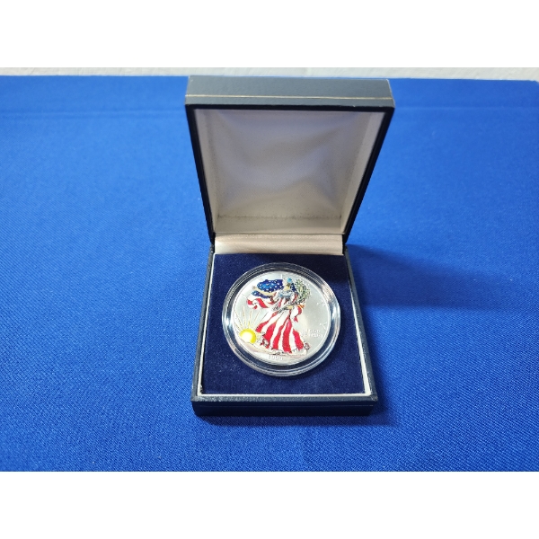 1999 American Eagle 1 oz .999 Fine Silver Dollar Colorized Coin 