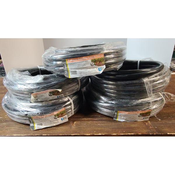 (5) Rolls Of 50 Feet Of Premium Poly Drip Tubing .700" OD