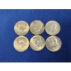 Image 1 : x6 Late 1960's Kennedy Half Dollars 40% Silver FV: $3.00