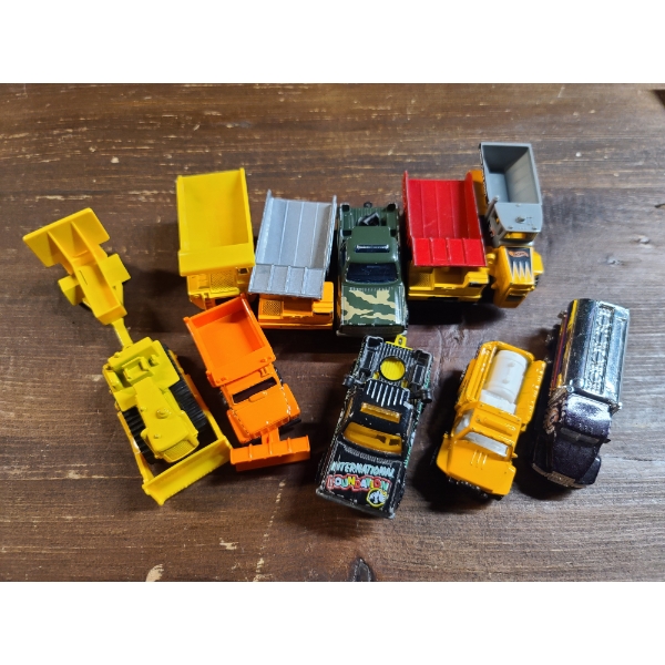 Lot of 10 Assorted Matchbox/Hot Wheels/Majorette Toy Cars