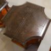 Image 5 : Pair Of 8 Sided Wood & Marble Top End Tables - Elaborate Crafting On Marble Surface - See Pictures 