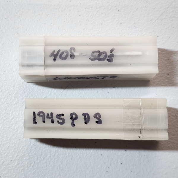Two Tubes of Assorted United States Wheat Cents: One Mixed & One 1945 - Face Value: ~$1.00