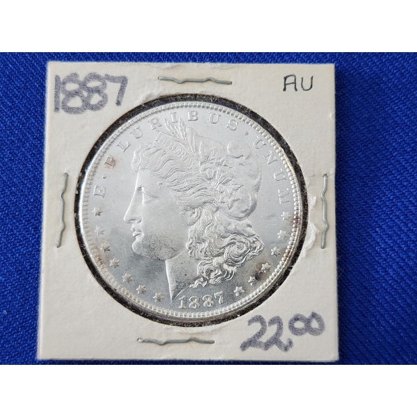 1887 AU 90% Silver Morgan Dollar
