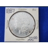 Image 1 : 1887 AU 90% Silver Morgan Dollar