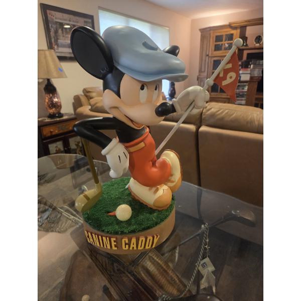 RARE Large Mickey Mouse Canine Caddy Statue 11"x18"