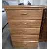 Image 3 : Like New! Oak 5 Drawer Dresser 33''x17''x50'' Top Raises To Reveal Hidden Compartment & Mirror! 