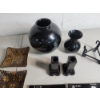 Image 5 : Lot of Decorative Items - World Market Square Plates, Black Vases, Candle Holders, Stand