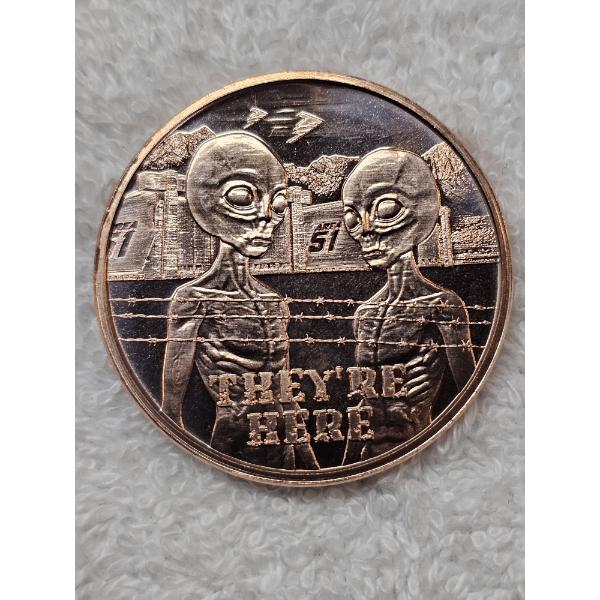 Area 51 "They're Here" 1 Oz Copper Bullion Coin