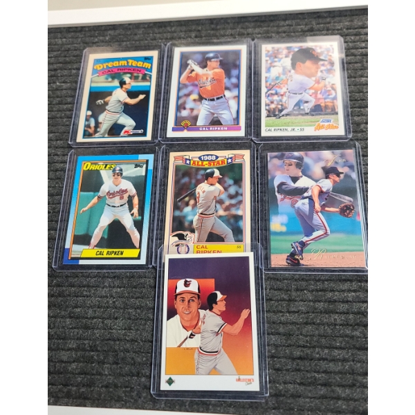 (7) Assorted Year/Card Type Cal Ripken Jr Baseball Cards