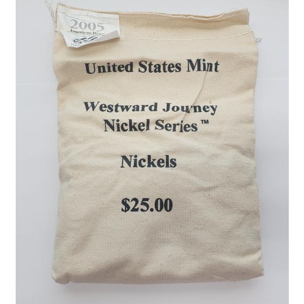 U.S. Mint Westward Journey Nickel Series 2005 American Bison Design $25.00 FV Bank Bag SEALED