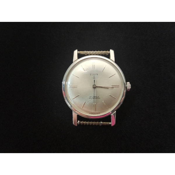 Vintage Elgin 27 Jewels Self Winding Silver-Tone Watch 