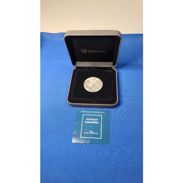 2018 2 oz 99.99 Silver Australian Kookaburra Coin With Antiqued Finish -The Australian Perth Mint