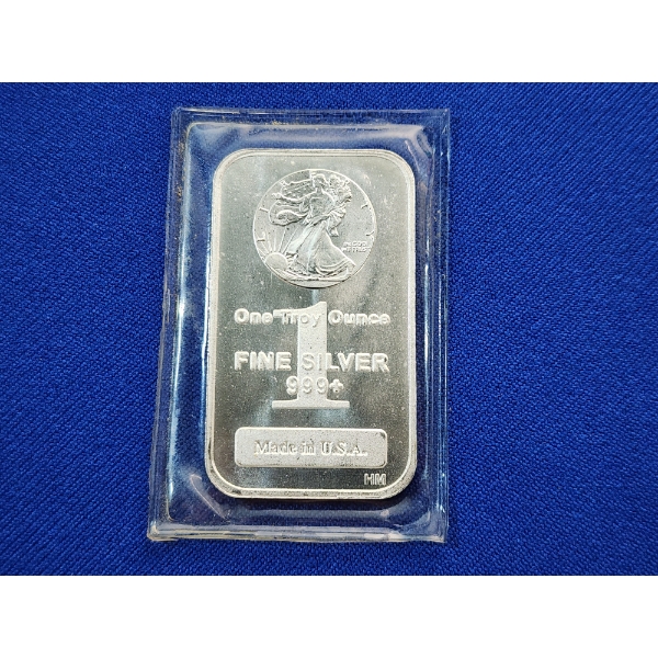 Walking Liberty Design 1 Troy Ounce .999 Fine Silver Bar - In Sealed Package