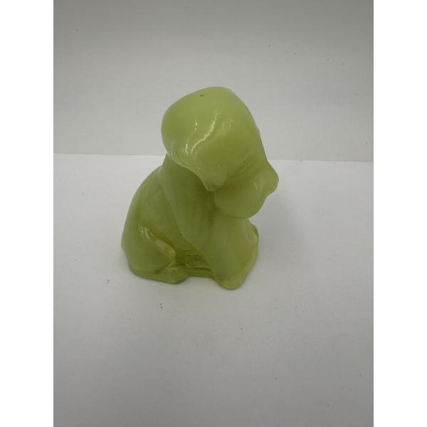 Adorable Degenhart Uranium Glass Dog Figurine - Daffodil Opel - ~2.5 inches