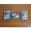 Image 1 : Lot of 3 Baseball Cards in Protective Holders: Nolan Ryan, Eric Plunk & Jose Canseco, Carlton Fisk