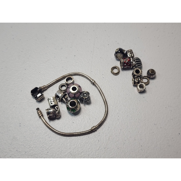 Pandora Bracelet Set: Various Sterling Silver & Other Metal Charms - TW of Sterling Silver: 39.1g