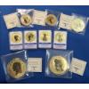 Image 1 : (9) Assorted American Mint CuNi 24K Gold Layered Replica Coins 