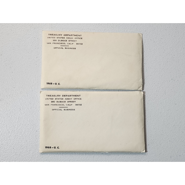 x2 SEALED United States 1968 Uncirculated Coin Sets