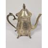 Image 2 : Three-Piece Silverplated Tea Set - Teapot 9x9", Cream/Sugar Bowls 3.5x2.5"