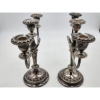 Image 3 : Two Silver-Plated Three-Arm Detailed Candelabras Weighting Approx. 2.4lbs Each - TW: 4.8lbs