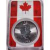 Image 2 : NGC GRADED MS69 Canadian 2022 $5 Maple Leaf 1 Oz Silver Round Ft. Canada Flag Picture Core