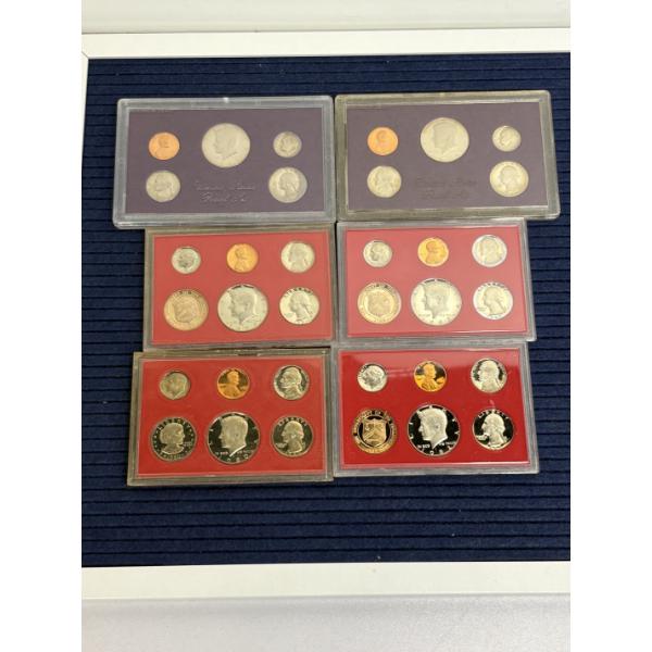 6 United States Proof Sets - FV $5.46 - Kennedy Half Dollars - Quarters - Dimes - Nickels - Pennies 