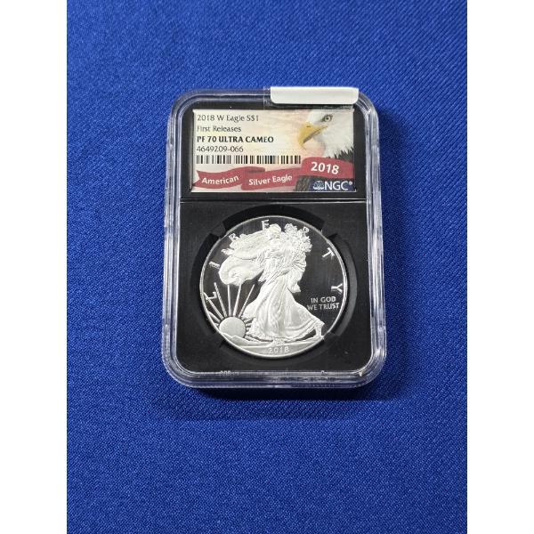 2018- W American Silver Eagle $1 1oz Fine Silver - Graded by NGC PF 70 ULTRA CAMEO "First Releases" 
