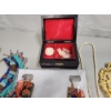 Image 8 : Assorted Costume Jewelry Including Beaded Native Style and Jewelry Box