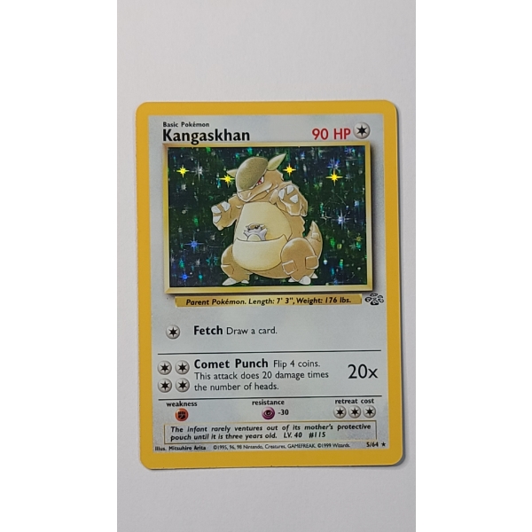 Vintage Kangaskhan #5/64 HOLO RARE Pokemon Trading Card From The Jungle Set - Near Mint Condition