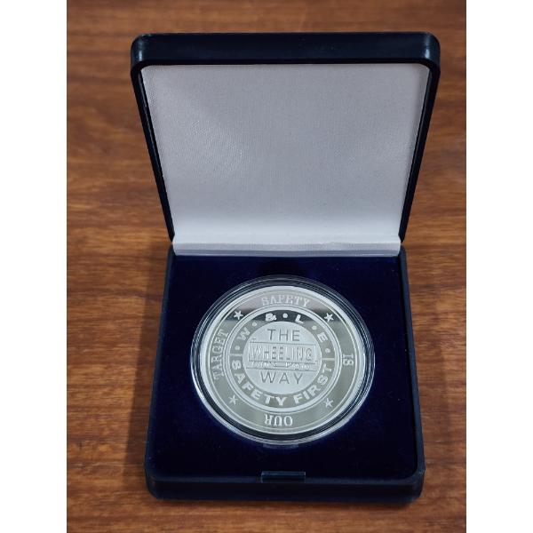 1 Oz .999 Fine Silver Round - The Wheeling Way W & LE Railway Safety First in Display Box