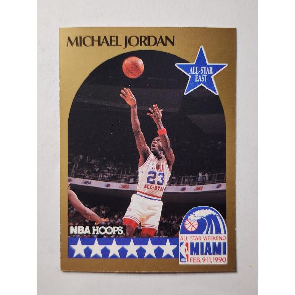 Michael Jordan 1990 NBA Hoops #5 Basketball Trading Card in Near Mint Condition